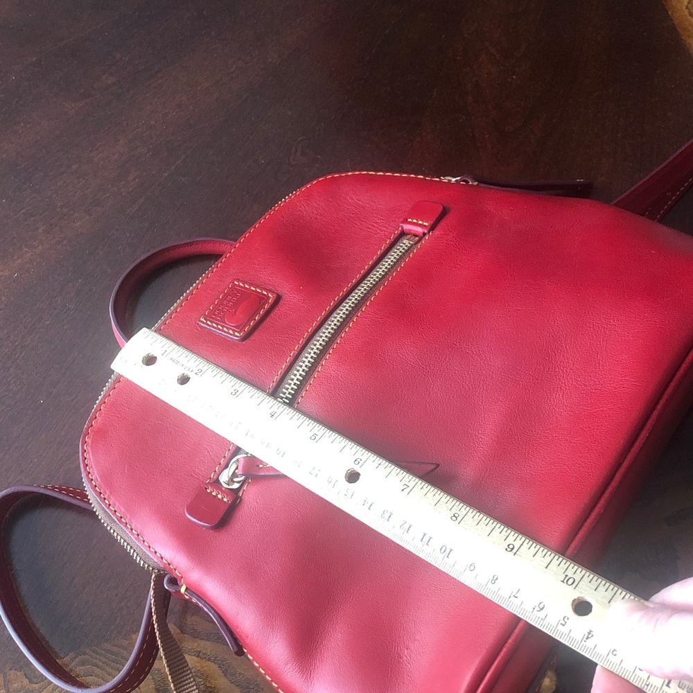 Dooney & Bourke Red Florentine Leather Zip Pod Backpack - Picture 10 of 11